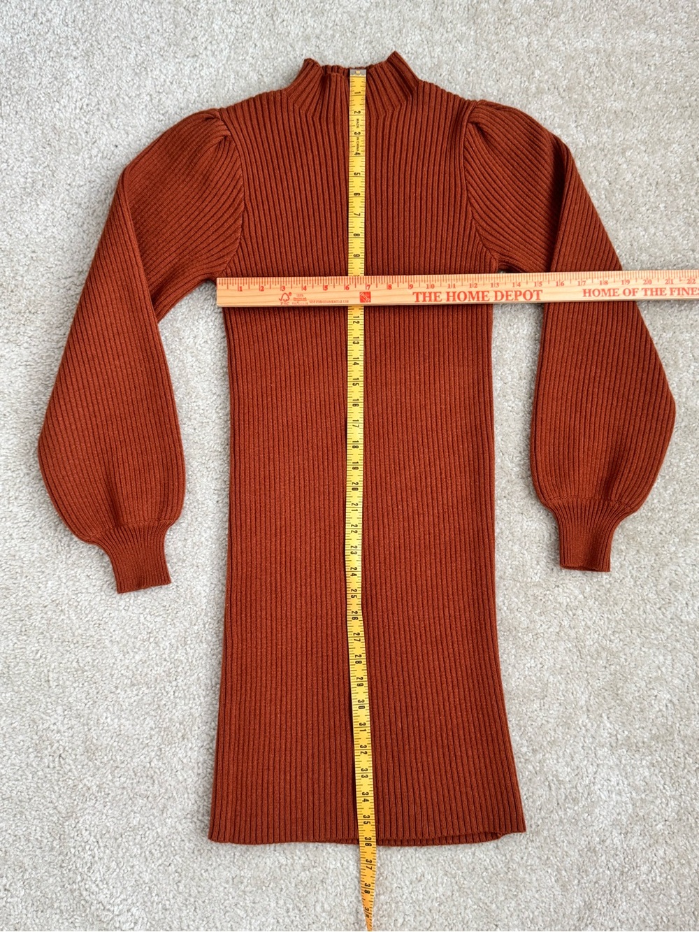 ๐น NWOT &Merci Rust Ribbed Sweater Dress Size Small - Picture 4 of 5